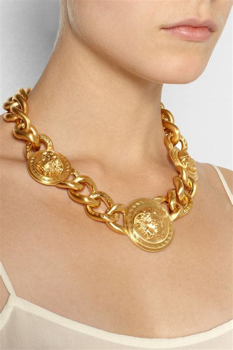 medusa versace gold|Versace Medusa necklace.